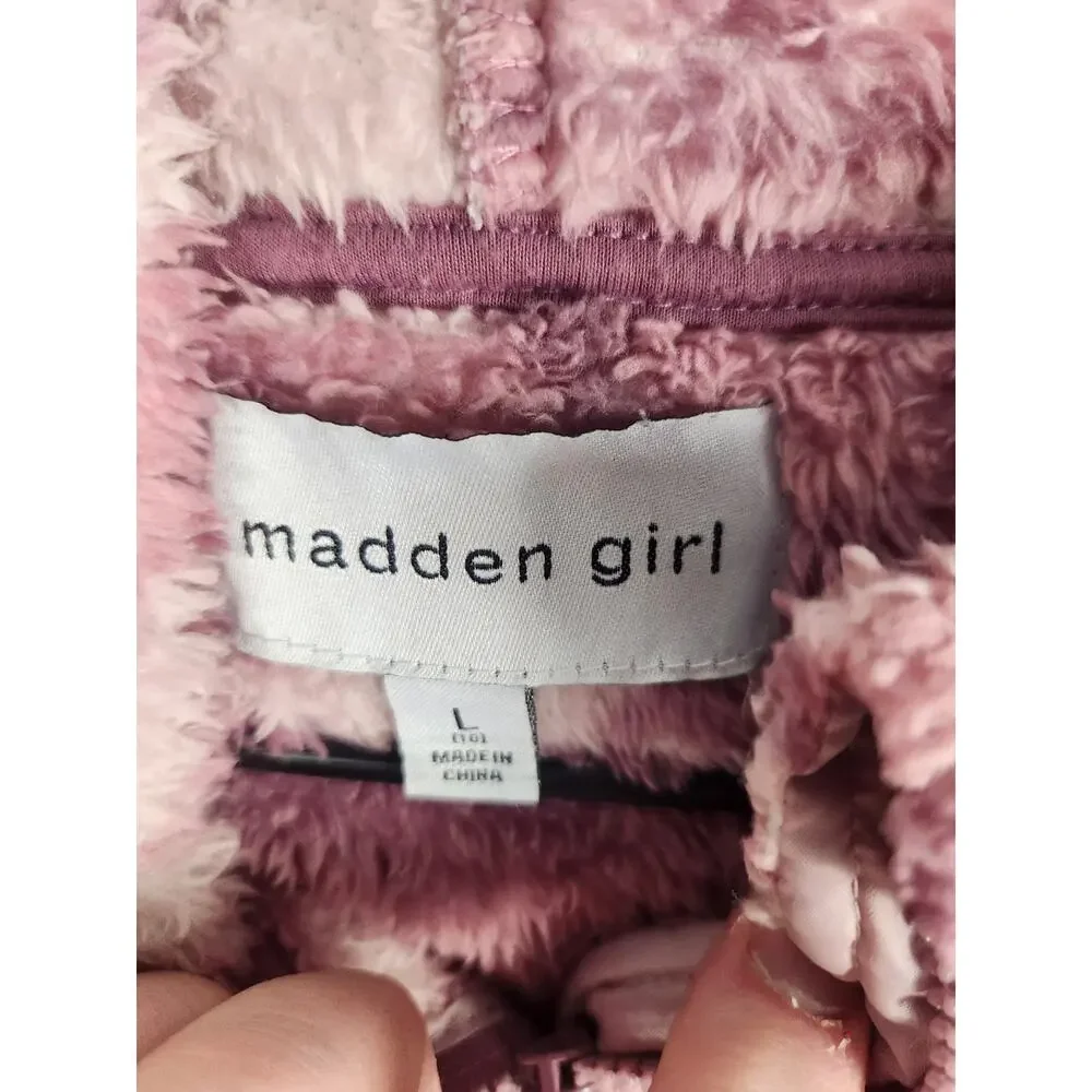 Madden Girl Fleece Hooded Jacket Girl's Large